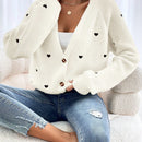 Frenchy cardigan con botones de corte casual y rayas para mujer, para otono/invierno