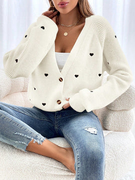 Frenchy cardigan con botones de corte casual y rayas para mujer, para otono/invierno