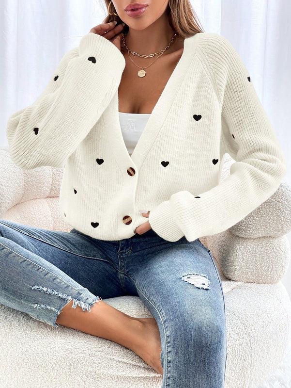 Frenchy cardigan con botones de corte casual y rayas para mujer, para otono/invierno