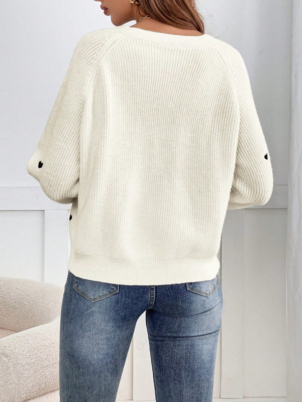 Frenchy cardigan con botones de corte casual y rayas para mujer, para otono/invierno