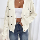 Frenchy cardigan con botones de corte casual y rayas para mujer, para otono/invierno