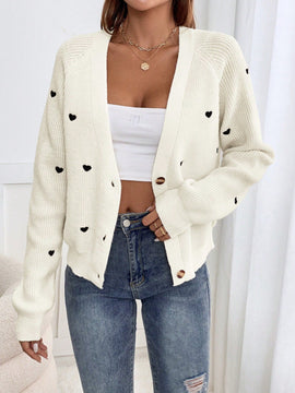 Frenchy cardigan con botones de corte casual y rayas para mujer, para otono/invierno