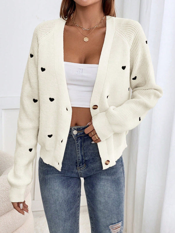 Frenchy cardigan con botones de corte casual y rayas para mujer, para otono/invierno