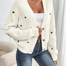 Frenchy cardigan con botones de corte casual y rayas para mujer, para otono/invierno