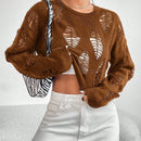 EZwear 1 pieza Jersey crop puntada abierta de hombros caidos