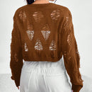 EZwear 1 pieza Jersey crop puntada abierta de hombros caidos