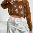 EZwear 1 pieza Jersey crop puntada abierta de hombros caidos