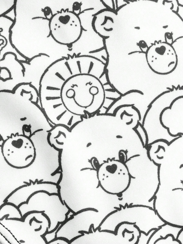 Juego De Ropa Interior Blanca Con Estampado De Oso De Dibujos Animados Y Correas Finas