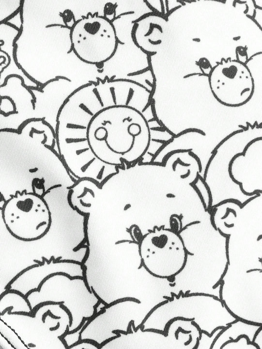 ROMWE X Care Bears Juego De Ropa Interior Blanca Con Estampado De Oso De Dibujos Animados Y Correas Finas