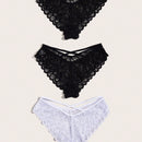 3 Paquetes De Ropa Interior Con Encaje Entrecruzado