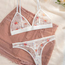 Set de lenceria con estampado floral de malla