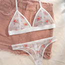 Set de lenceria con estampado floral de malla