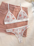 Set de lenceria con estampado floral de malla
