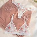 Set de lenceria con estampado floral de malla