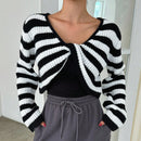 Dazy Star 1 pieza Jersey crop con patron de rayas girante delantero