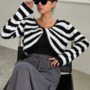 Dazy Star 1 pieza Jersey crop con patron de rayas girante delantero