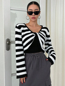 Dazy Star 1 pieza Jersey crop con patron de rayas girante delantero