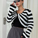 Dazy Star 1 pieza Jersey crop con patron de rayas girante delantero