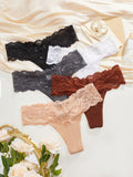 Underwear&sleepwear basics 5 paquetes de lenceria de encaje con contrastes y bragas