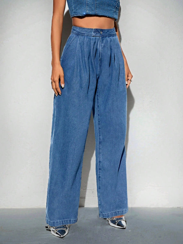 BAE Jeans con bolsillo oblicuo de pierna ancha
