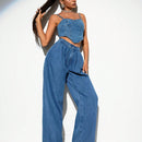 BAE Jeans con bolsillo oblicuo de pierna ancha
