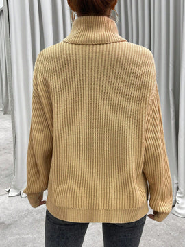 LUNE Jersey cuello alto de hombros caidos tejido de canale