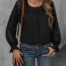 EMERY ROSE Blusa de malla en contraste de manga amplia