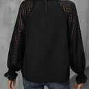 EMERY ROSE Blusa de malla en contraste de manga amplia
