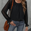 EMERY ROSE Blusa de malla en contraste de manga amplia