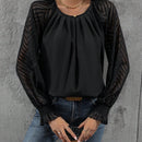 EMERY ROSE Blusa de malla en contraste de manga amplia