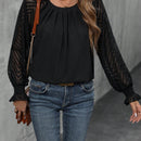 EMERY ROSE Blusa de malla en contraste de manga amplia