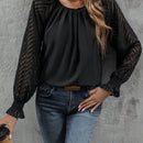EMERY ROSE Blusa de malla en contraste de manga amplia