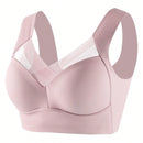 1 pieza Sujetador de belleza sin costuras para mujer, sujetador inalambrico de una pieza con copas acolchadas, sujetador para dormir/yoga/deportes, comodo y transpirable, rosa
