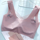1 pieza Sujetador de belleza sin costuras para mujer, sujetador inalambrico de una pieza con copas acolchadas, sujetador para dormir/yoga/deportes, comodo y transpirable, rosa