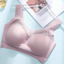 1 pieza Sujetador de belleza sin costuras para mujer, sujetador inalambrico de una pieza con copas acolchadas, sujetador para dormir/yoga/deportes, comodo y transpirable, rosa