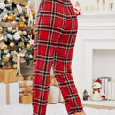 Essnce Pantalones con estampado de tartan cremallera