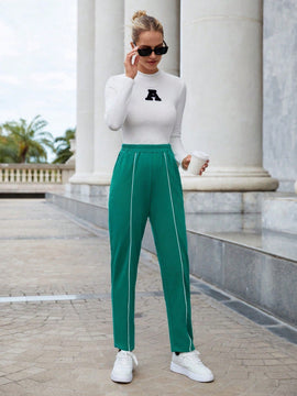Essnce Pantalones ribete en contraste con bolsillo oblicuo