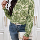 VCAY Blusa De Cuello Alto Con Estampado Completo
