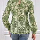 VCAY Blusa De Cuello Alto Con Estampado Completo