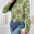 VCAY Blusa De Cuello Alto Con Estampado Completo