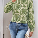 VCAY Blusa De Cuello Alto Con Estampado Completo