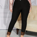 SXY Pantalones ajustados con estampado de leopardo bajo