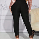 SXY Pantalones ajustados con estampado de leopardo bajo