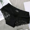 5 Piezas/set Ropa Interior Femenina: Pantalones Cortos Triangulares Sexys Y Comodos De Encaje Sin Costuras De Seda Helada