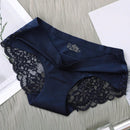 5 Piezas/set Ropa Interior Femenina: Pantalones Cortos Triangulares Sexys Y Comodos De Encaje Sin Costuras De Seda Helada