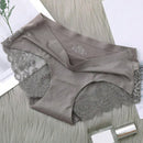 5 Piezas/set Ropa Interior Femenina: Pantalones Cortos Triangulares Sexys Y Comodos De Encaje Sin Costuras De Seda Helada