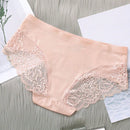 5 Piezas/set Ropa Interior Femenina: Pantalones Cortos Triangulares Sexys Y Comodos De Encaje Sin Costuras De Seda Helada