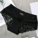5 Piezas/set Ropa Interior Femenina: Pantalones Cortos Triangulares Sexys Y Comodos De Encaje Sin Costuras De Seda Helada