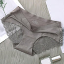 5 Piezas/set Ropa Interior Femenina: Pantalones Cortos Triangulares Sexys Y Comodos De Encaje Sin Costuras De Seda Helada