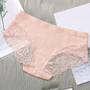 5 Piezas/set Ropa Interior Femenina: Pantalones Cortos Triangulares Sexys Y Comodos De Encaje Sin Costuras De Seda Helada